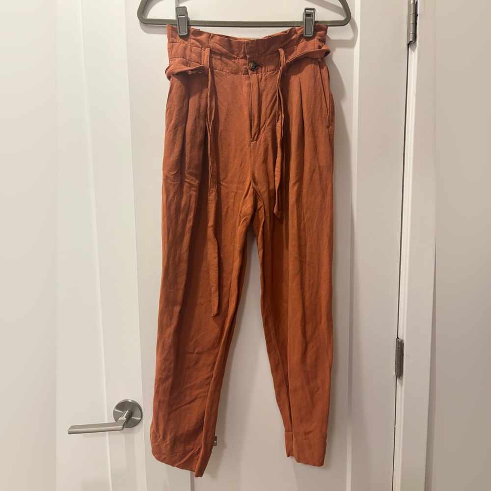 Madewell orange linen pants size 00